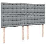 vidaXL Sommier à lattes de lit avec matelas Gris clair 180x200cm Tissu