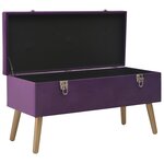Banc banquette avec compartiment de rangement 80 cm violet velours 02_0010725