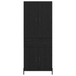 vidaXL Haut Armoire Montage mural 2 Pièces Chêne noir 69 5 x 34 x 180 cm