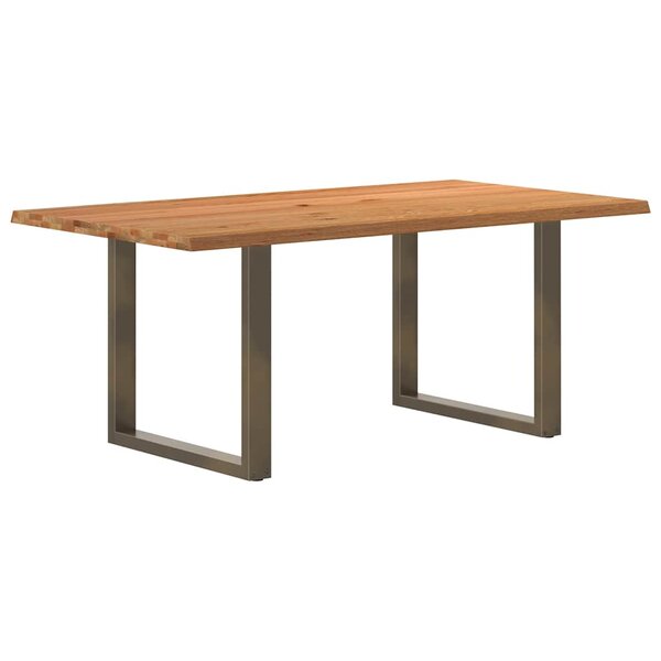 vidaXL Table à manger marron clair bois de chêne massif rectangulaire