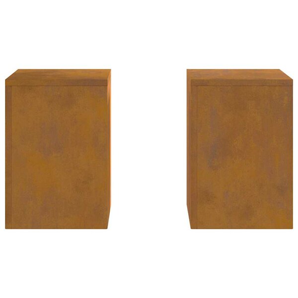 vidaXL Supports pour plantes 2 Pièces Rouillé 24 x 24 x 35 cm
