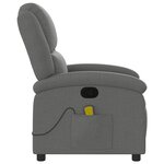 vidaXL Fauteuil inclinable de massage en tissu gris foncé