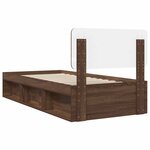 vidaXL Cadre de lit avec tête de lit Chêne brun 90 x 190 cm Pin massif
