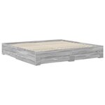 vidaXL Cadre de lit Gris Sonoma 200 x 200 cm Bois d'ingénierie