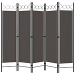 vidaXL Cloison de séparation 5 panneaux Anthracite 200x180 cm