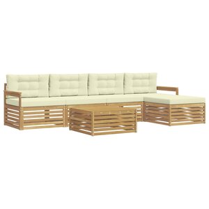 vidaXL Ensemble de canapés d'extérieur 7 pc Blanc et crème Polyester