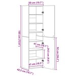 vidaXL Haut Armoire 2 Pièces Chêne noir 50 x 42 5 x 185 cm