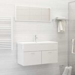vidaXL Ensemble de meubles de salle de bain 2 Pièces blanc brillant