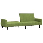 vidaXL Canapé-lit à 2 places vert clair velours