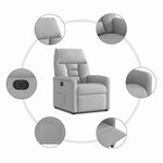 vidaXL Fauteuil inclinable électrique gris nuage tissu