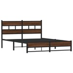 vidaXL Cadre de lit en métal sans matelas chêne marron 160x200 cm
