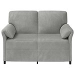 vidaXL Sofa 2 places Gris clair 138 x 83 x 95 cm Velours