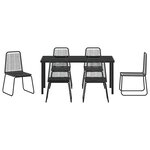 vidaXL Ensemble de salle à manger pour jardin 7 Pièces Noir