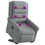 vidaXL Fauteuil inclinable de massage électrique Gris clair Tissu