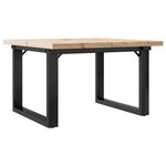 vidaXL Table basse cadre en O 70x70x40 5cm bois de pin massif et fonte