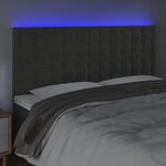 vidaXL Tête de lit à LED Gris foncé 180x5x118/128 cm Velours