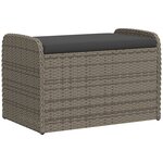 vidaXL Banc de rangement avec coussin gris 80x51x52 cm résine tressée