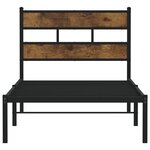 vidaXL Cadre de lit en métal sans matelas chêne fumé 90x200 cm