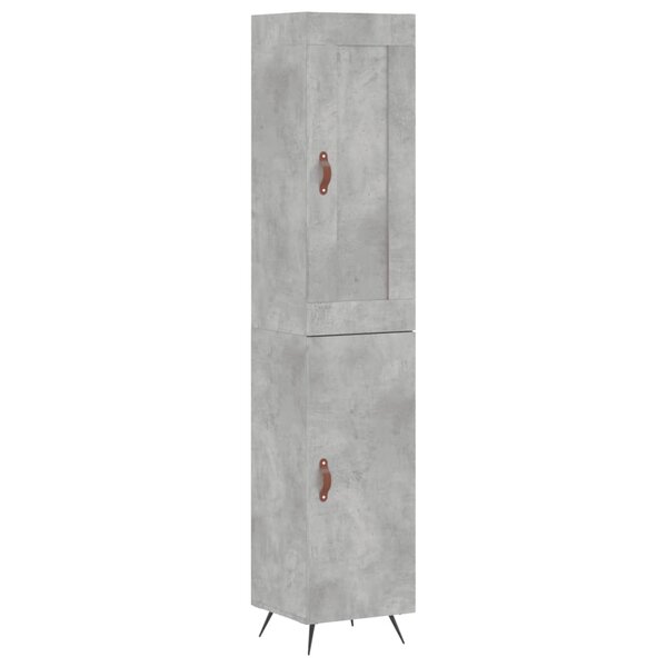 vidaXL Buffet haut Gris béton 34 5x34x180 cm Bois d'ingénierie