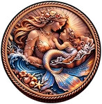 Monnaie OCEANS ETERNAL LOVE Mermaid 1 Oz Medaille Cuivre
