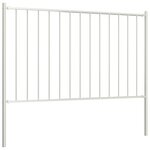 vidaXL Panneau de clôture poteau Acier enduit poudre 1 7x1 25 m Blanc
