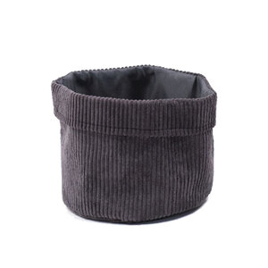 Corbeille fusain en velours côtelé