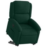 vidaXL Fauteuil inclinable Vert foncé Velours