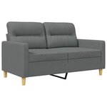 vidaXL Canapé à 2 places Gris foncé 120 cm Tissu