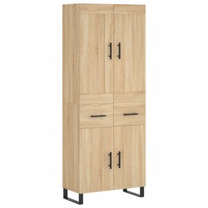 vidaXL Buffet haut Chêne sonoma 69 5x34x180 cm Bois d'ingénierie