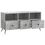 vidaXL Meuble TV Gris béton 102 x 34 5 x 50 cm Bois d'ingénierie