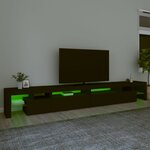 vidaXL Meuble TV avec lumières LED Noir 290x36 5x40 cm