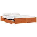 vidaXL Cadre de lit Cire marron 150 x 200 cm Bois de Pin Massif
