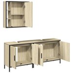 vidaXL Ensemble d'armoires de salle de bain 3 Pièces chêne sonoma