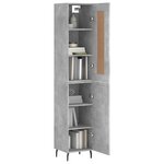 vidaXL Buffet haut Gris béton 34 5x34x180 cm Bois d'ingénierie