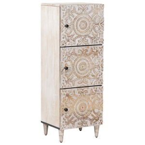 vidaXL Buffet Haut Blanc 40 x 33 5 x 110 cm Bois de mangue massif