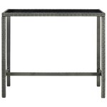 vidaXL Ensemble de bar de jardin 5 Pièces et coussins Résine tressée Gris