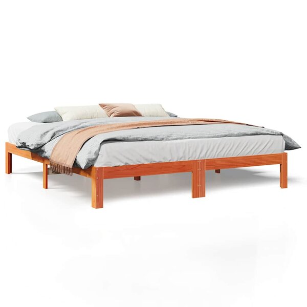 vidaXL Cadre de lit sans matelas cire marron 180x200cm bois pin massif