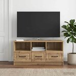 vidaXL Meuble TV 102 x 34 5 x 47 cm Chêne artisanal Bois d'ingénierie