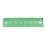 vidaXL Serre avec cadre en acier vert 16 m² 8x2x2 m