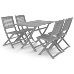 vidaXL Ensemble à manger de jardin 5 Pièces Bois d'acacia massif Gris