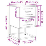vidaXL Table de chevet noir 36x39x60 5 cm acier