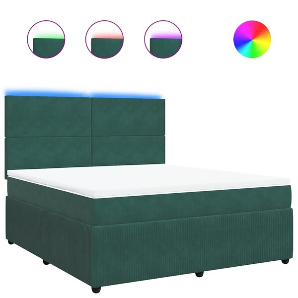 vidaXL Sommier à lattes de lit et matelas Vert foncé 180x200cm Velours