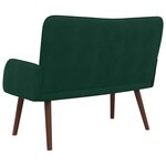 vidaXL Sofa 2 places Vert foncé 115 x 61 x 87 cm Velours (V)