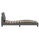 vidaXL Cadre de lit sans matelas Hanko gris foncé 90x200 cm tissu
