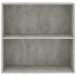 vidaXL Bibliothèque à 2 niveaux gris béton bois d'ingénierie