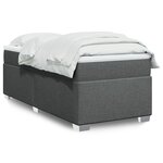vidaXL Sommier à lattes de lit avec matelas Gris foncé 80x200 cm Tissu
