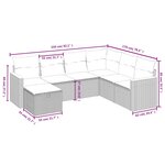 vidaXL Salon de jardin avec coussins 7Pièces mélange beige résine tressée
