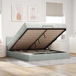 VidaXL Cadre de lit ottoman avec matelas gris clair 160x200 cm velours