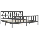 vidaXL Cadre de lit sans matelas gris 200x200 cm bois massif de pin