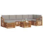 vidaXL Ensemble de canapés d'extérieur 8 Pièces Gris Naturel et Clair